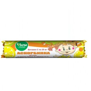 Citromos cukorka "Askorbinka" aszkorbinsavval és C-vitaminnal, 10 tabletta - Farmgrupp