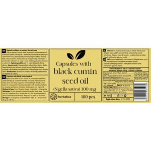 Fekete köménymagolaj (Nigella sativa) kapszulában /300 mg - 100 kapszula - Herbatica